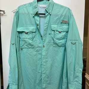 Columbia Pfg Shirt Omnishade Teal Medium